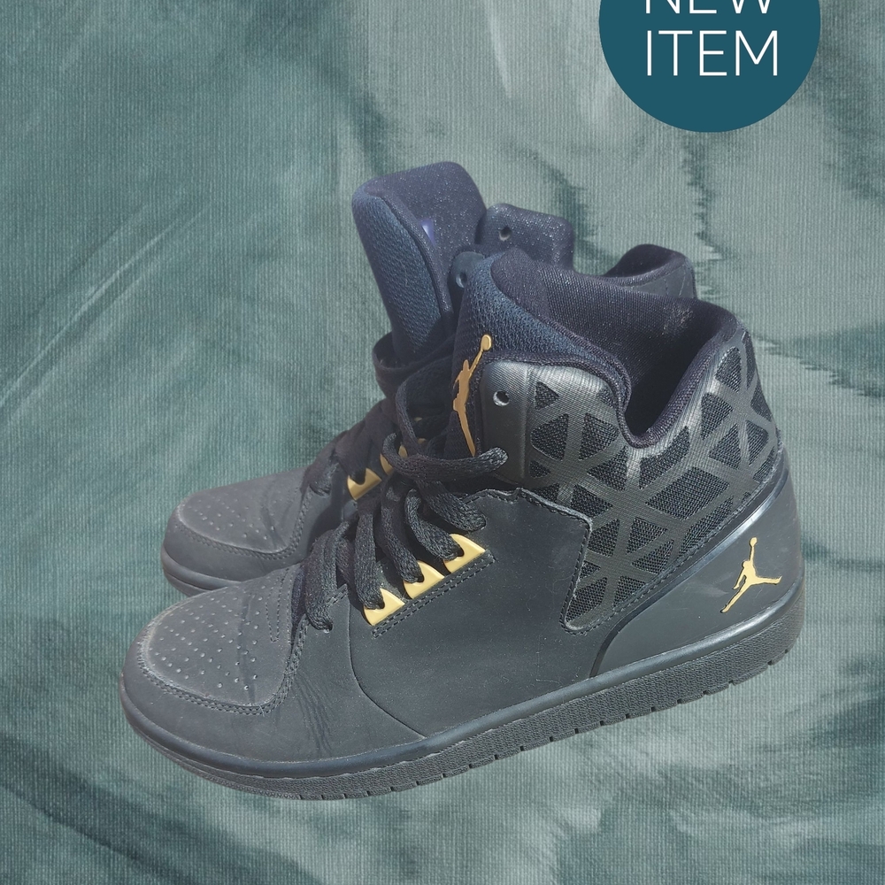 Men's Black and Gold High-Top Sneakers